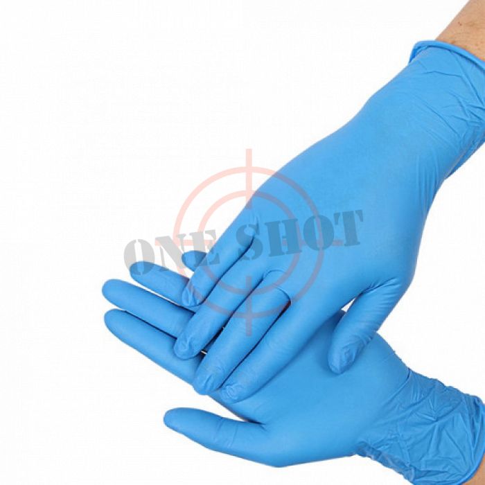 Перчатки нитровиниловые (Синие)